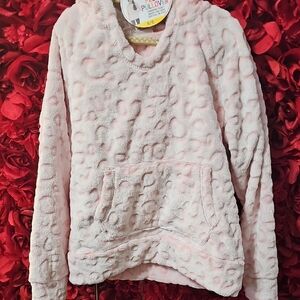 Member's Mark NWT Kids Pink Plush Sherpa Lined Pullover Hoodie Size 5/6
